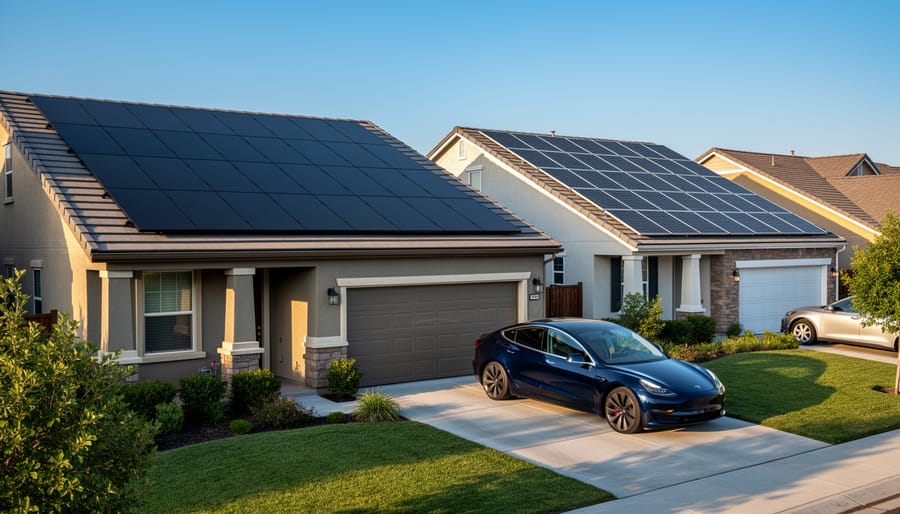 Premium black-on-black solar panels installed on modern luxury home